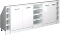 Vicco Dachschrägenschrank-Set Rion, B210 x T46 cm 5er Set, Weiß Hochglanz/Weiß, Platzsparend für Dachschrägen