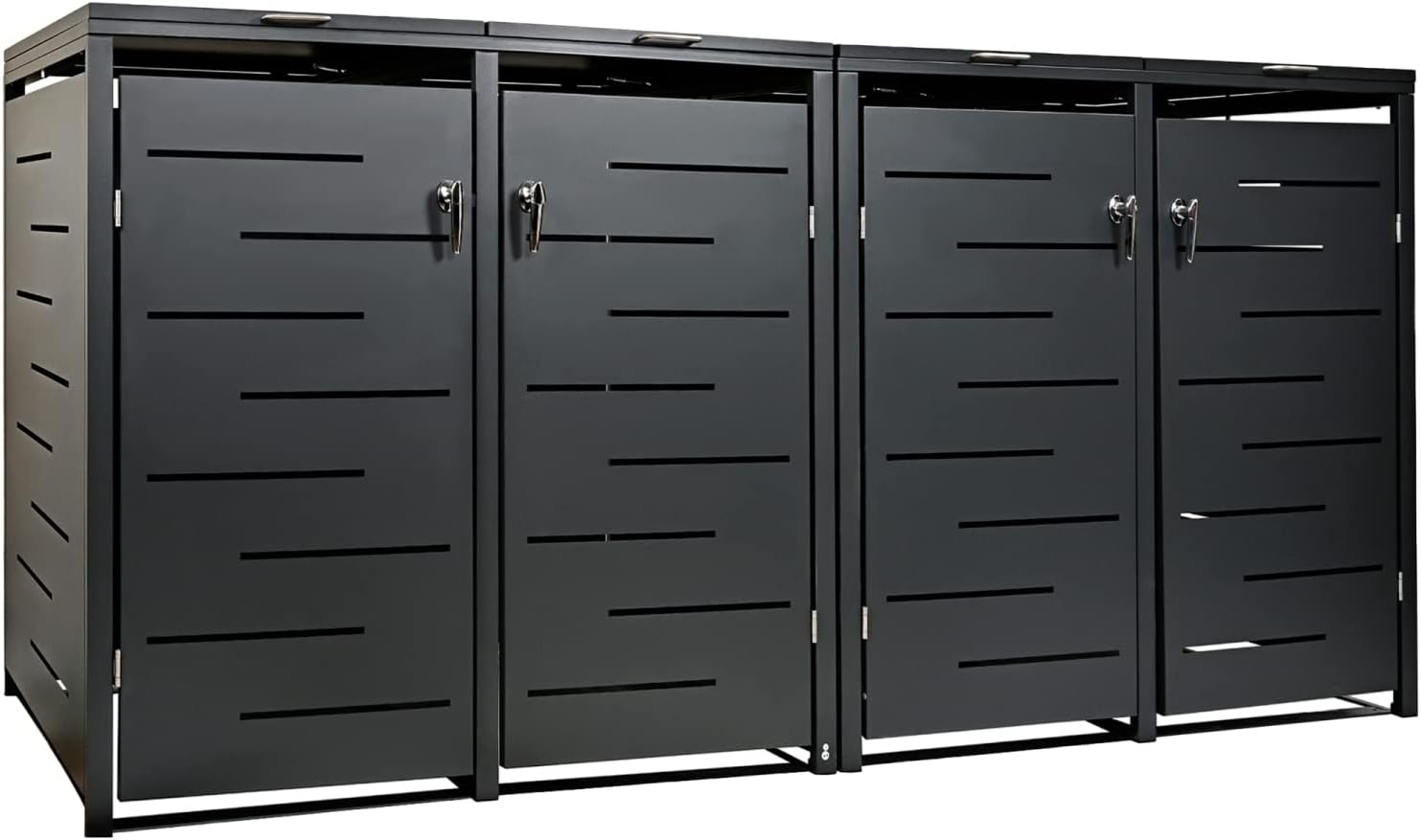 STILISTA Mülltonnenverkleidung Metall Mülltonnenbox, für 4 Mülltonnen je 240 Liter, 240 L, anthrazit