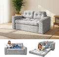 Toemics Sofa Boden Schlafsofa Bed mit Pillow Back Support Armrest 140 , 140 cm, klappbar, für Wohnzimmer, Schlafzimmer und Gästezimmer Grau
