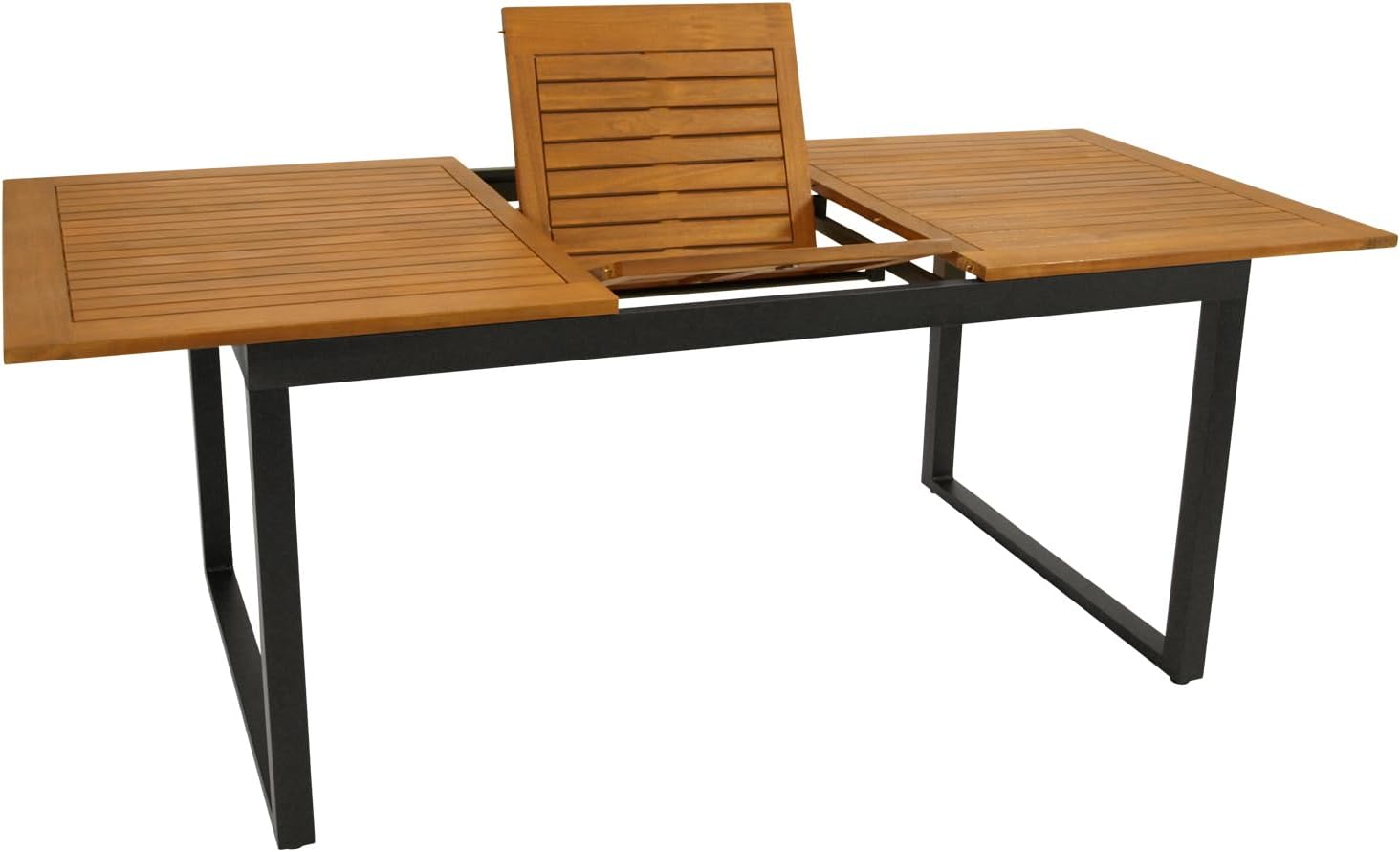 DEGAMO Ausziehtisch Gartentisch ausziehbar RIVELLO 150/200 × 90 cm, Aluminium anthrazit + Akazienholz geölt, Outdoor, FSC-Zertifiziert