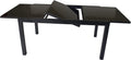 DEGAMO Gartentisch Ausziehtisch Torino 150/210 × 90 cm, Aluminium anthrazit + Glas schwarz, Outdoor