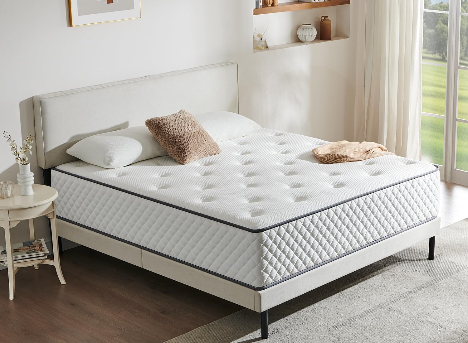 Sleremind Matratze 140 × 200 cm , Rollmatratze Höhe 22 cm, 140 × 200 cm, Taschenfederkern, Taschenfederkernmatratze Härtegrad H3 mittelfest