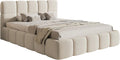 Selsey Bett Polsterbett Mit Stauraum Bettkasten 180 × 200 cm Boucle Gewebe Reißfest Cloudy Hellbeige