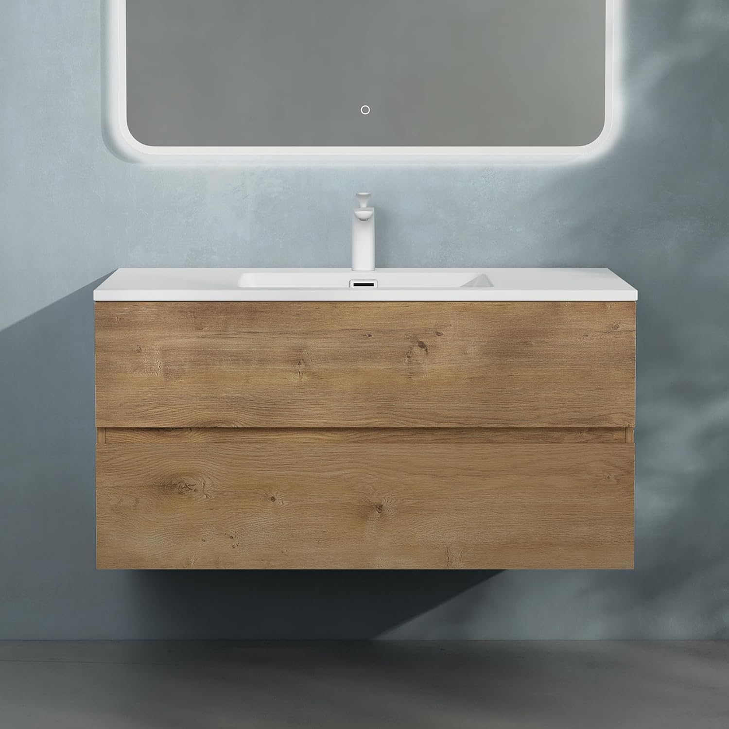 Doporro Badmöbel-Set Waschbecken-Unterschrank Badezimmer Waschtisch mit Unterschrank BTH: 80 × 48 × 50 cm in Kerneiche inkl.