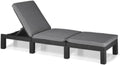 Keter Allibert by  Daytona Deluxe Sonnenliege für Garten, Inkl. Auflage, 195 × 65 × 25,5 cm, Grau, Terrasse & Balkon mit verstellbarem Kopfteil