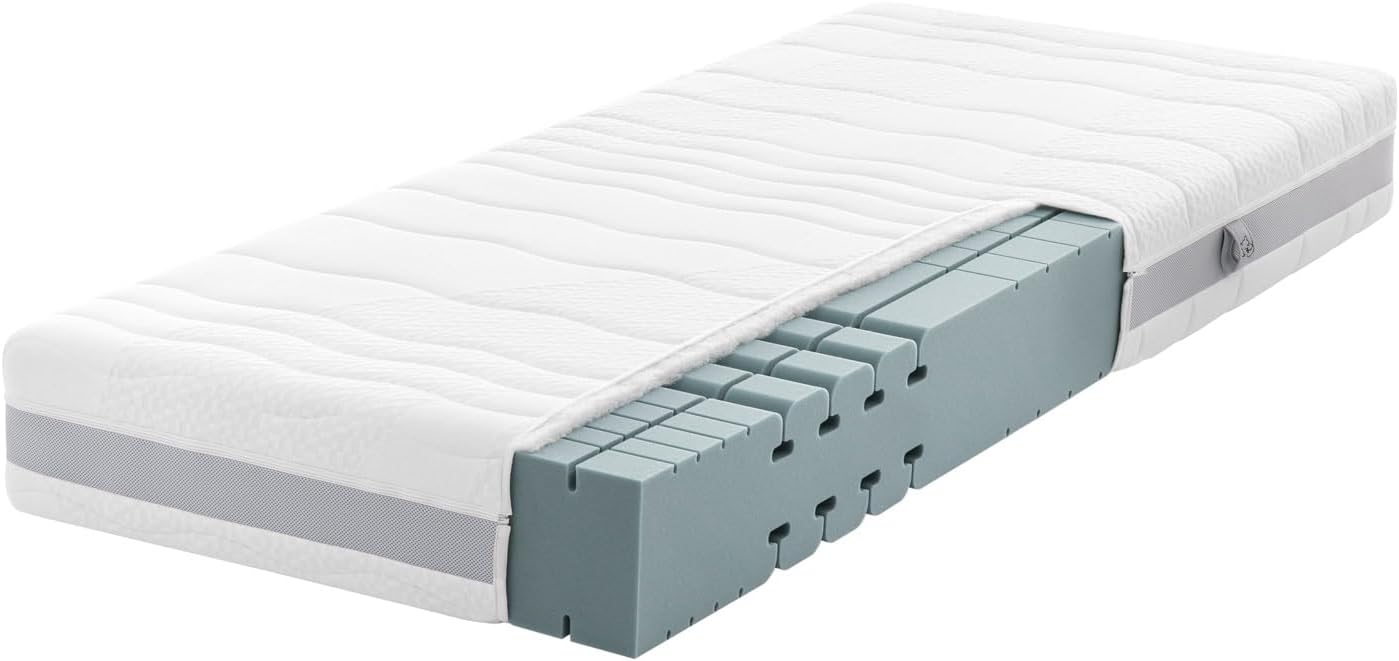Ravensberger Matratzen Komfort-MED, 80-120 kg, 90 × 200 cm, H3 RG 50, 7 Zonen, Hybridschaumkern, Made in Germany, Doppeltuchbezug-Bezug