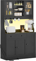 KIMENICH Küchenschrank Arbeitsplatte Sideboard, 5*40*180 cm, Sideboard mit LED, Fernbedienung, Buffetschrank mit Schubladen, Verstellbaren Ablagen