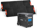 VEVOR Tragbare Powerstation, 3072-Wh-LiFePO4-Akku & 13 Ausgängen, Mit 2 Stk. 200-W-Solarpanels, 3000-W-Solargenerator, Geeignet für Notfälle zu Hause