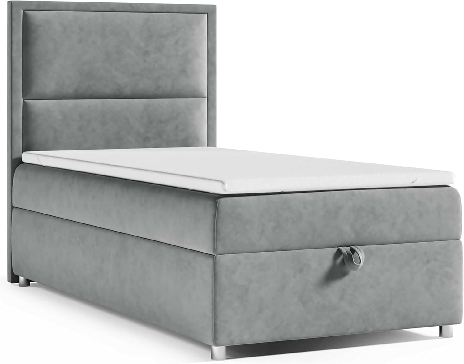 Best For Home Boxspringbett Trinity k-11 mit 7-Zonen Bonell-Federkernmatratze , Boxspringbett 80 × 200, Polsterbett 80 × 200, Grau/Weiß