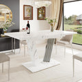 Kebnor Ausziehtisch 120-160 × 80 × 76 cm, Küchentisch mit ausziehbarem Blatt und Schmetterlings-Gestell für Küche & Wohnzimmer, Weiß