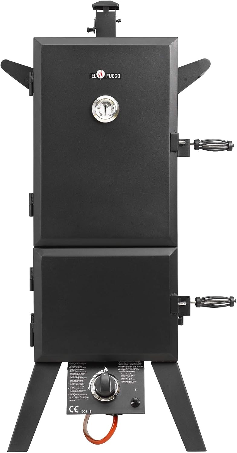 El Fuego Gasgrill Portland XL von  Smoker Grill Grillwagen BBQ, 4, 4 kW, AY 3172, große Garkammer, Thermometer, Schwarz