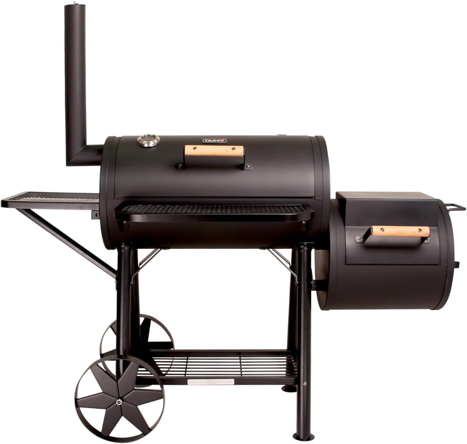 TAINO Yuma XXL 90 kg Profi-Smoker massiver Räucherofen Holzkohle schwarz 3,5 mm Stahl