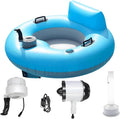 smafoseedding Elektrisch Aufblasbare Poolliege Aufblasbare Wasserrutsch, 360° Drehbar, In 3 Minuten Aufgeblasen, Aufgeblasen misst er 107 × 107 cm