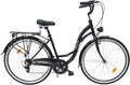 Dallas Bike Fahrrad 28 Zoll, 7-Gang Shimano Schaltung, 28 Zoll - Bequemes Cityrad, Bequemes Cityrad für Damen und Herren, Dallas City, Schwarz