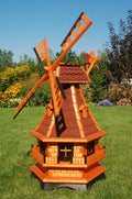 Deko-Shop-Hannusch Windmühle kugelgelagert Windspiel, Höhe 100 cm), Durchmesser: 32 cm, Spannweite: 55 cm, Flügel: 80 cm (ohne Flügel inkl