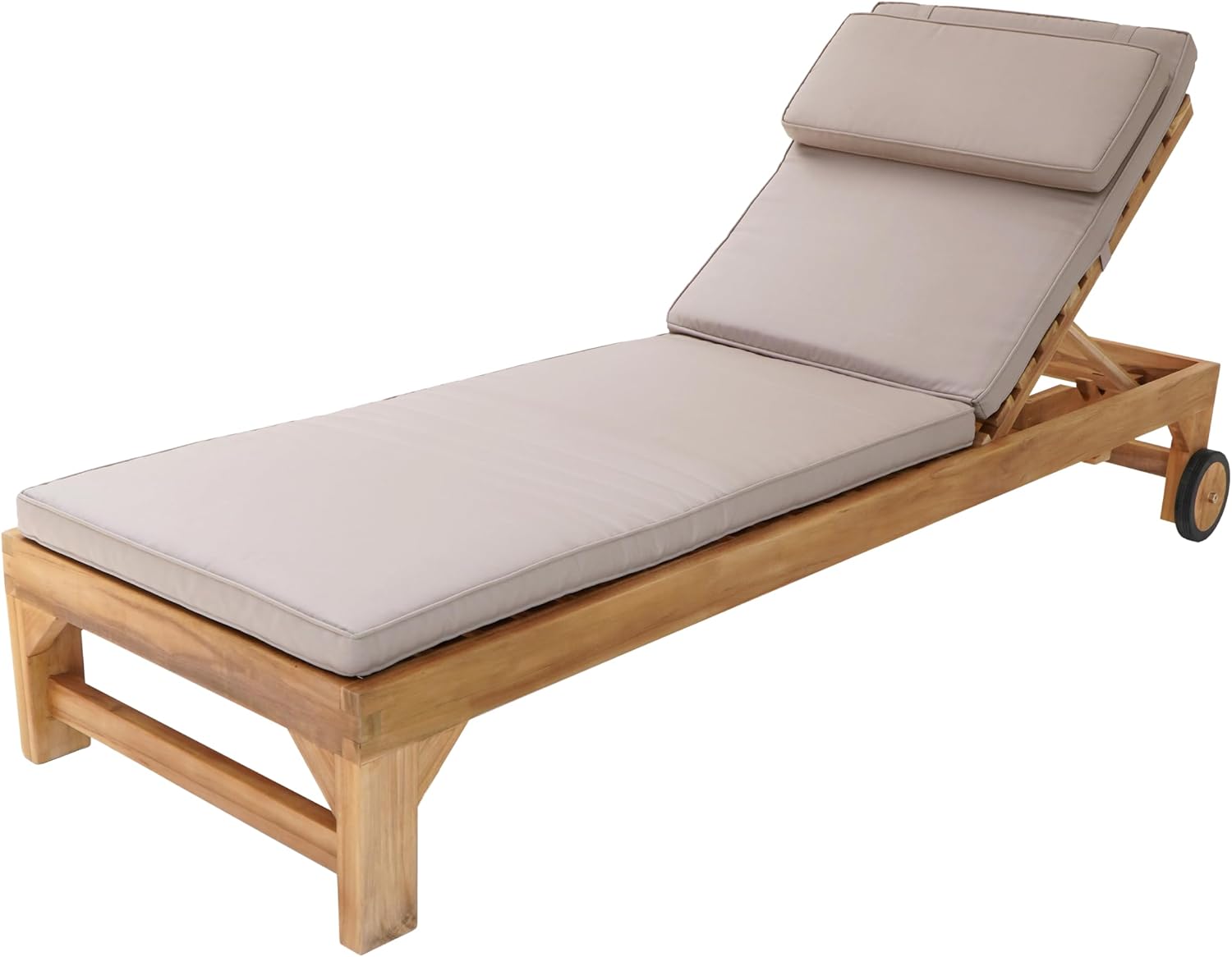 AXI Rama Gartenliege aus Teak Holz mit Kissen, Sonnenliege aus Teakholz mit Verstellbarer Rücklehne, 4 Positionen