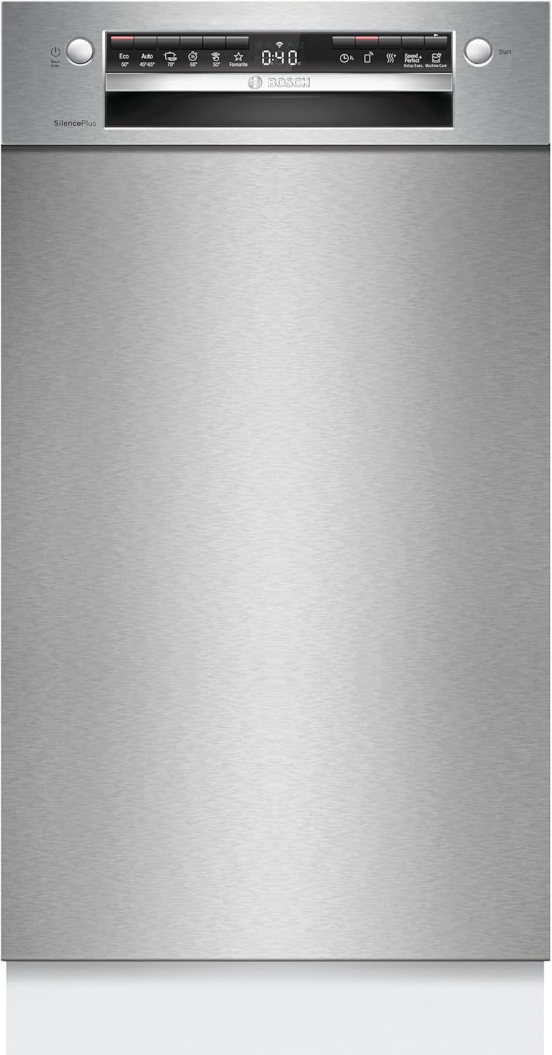Bosch SPU4HMS10E, Smarter Unterbau-Geschirrspüler 45 cm, Serie 4, Extra Trocknen, SpeedPerfect Plus, Hygienische Reinigung, Programmassistent