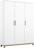 Rauch Möbel Carlsson Schrank Drehtürenschrank in Weiß, Inkl. Zubehörpaket Basic 1 Kleiderstange, BxHxT 136 × 203 × 53 cm, Griffe/Füße Eiche Massiv