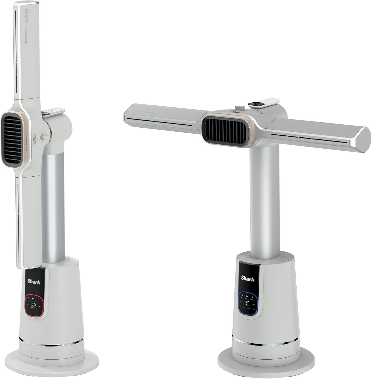 Shark TurboBlade Cool + Heat Ventilator, TH200EUWH, 2-in-1 Ventilator und Heizlüfter, Mit Fernbedienung, Perlweiß