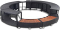KOIECETA Umrandung mit Stauraum für Whirlpool, (V31009), Rattan, Schwarz/Braun, Stahl