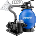 MONZANA Sandfilteranlage SF96K 9.600 l/h bis 30.000 l Pool inkl Filterbällen 7 Wege Ventil 2in1 Adapter Ø32-38 mm 400 W Filteranlage Pumpe