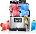 FOHERE Kommerzielle Slush Maschine, 30 l Tanks Slush Eis Maschine, Unabhängige Tank Kontrolle, Slushie Maschine für Restaurants Café Bars Party