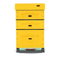LYSON Bienenbeute Styropor Dadantbeute Dadant Blatt Beute OPTIMA Bienenstock-Set mit niedrigem Varroa-Kunststoffboden, 47 × 43,5 × 15,9 cm, GELB