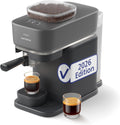 PHILIPS Baristina Espressomaschine –Automatisches Mahlen, BAR305/60, Tampen & Brühen, 16 Bar, Kaffeemaschine mit Mahlwerk & Siebträger, Schwarzgrau