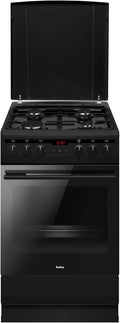 Amica SHEG 904 000 SM Standherd/mit Gaskochfeld und Elektro-Backofen / 50 cm Breite/Schwarz-matt/Timer / 11 Backofenfunktionen z. B. Heißluft