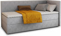 Sofnet Boxspringbett Flame mit Bettkasten, 80 × 200 cm), Kinderzimmer (Grau, Einzelbett mit Bonell-Matratze und Topper, Polsterbett, Bett, Paros 05