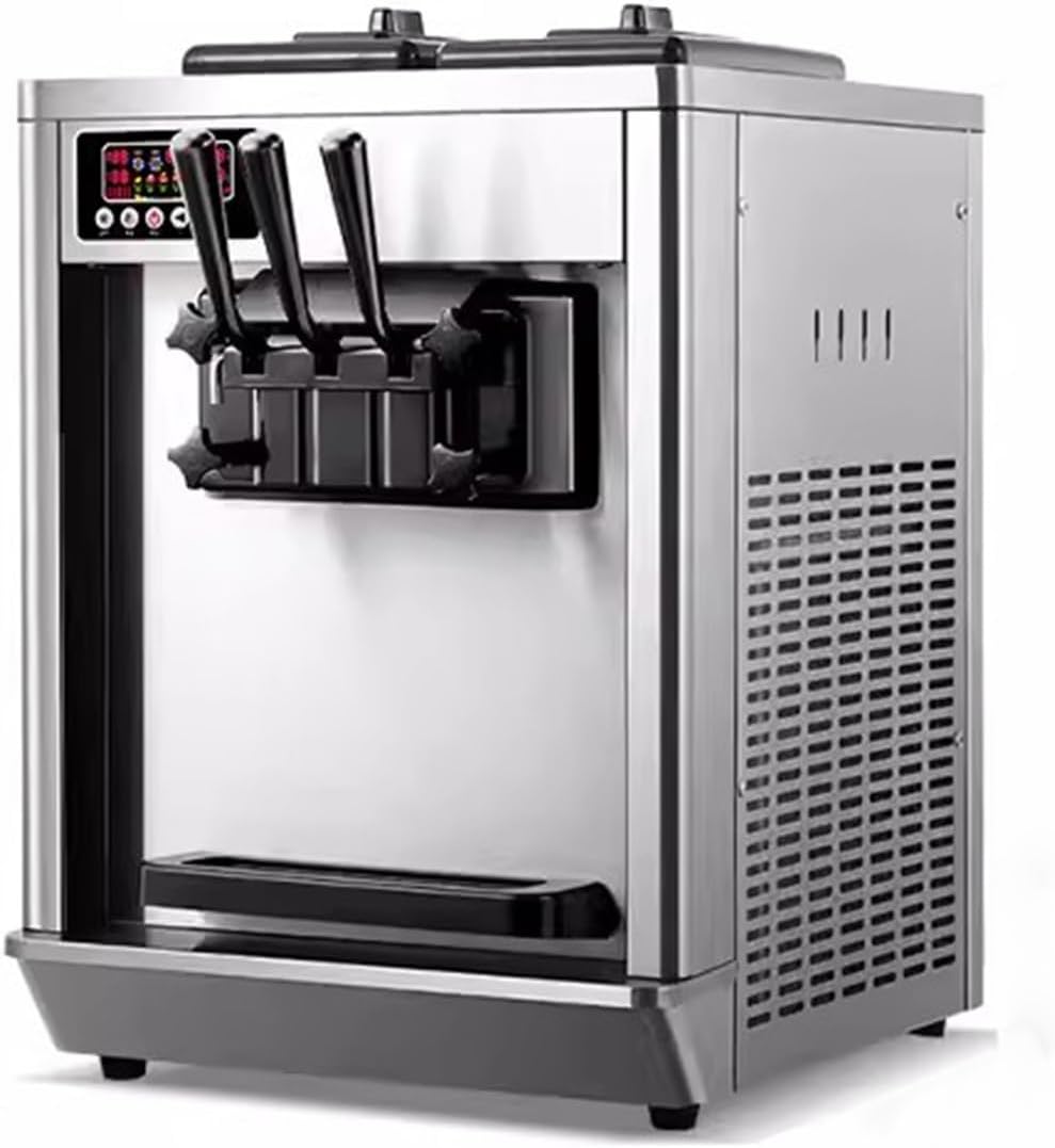 NexaGeniX Eismaschine 22-30 l/h Softeismaschinen, Spannung/Leistung: 1700 W/220 V, Edelstahl, für Haushalt, Silber/Schwarz