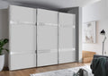 WIEMANN Rialto Kleiderschrank, Breite 250 cm, B/H/T 250 × 217 × 67 cm, Schwebetürenschrank, Schlafzimmerschrank, Mit Schiebetüren, In weiß, Holz
